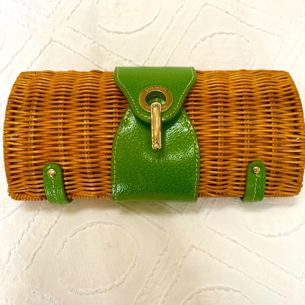 Kate Spade Rattan and Leather Clutch